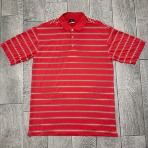 Nike Men's Red Striped Polo Shirt